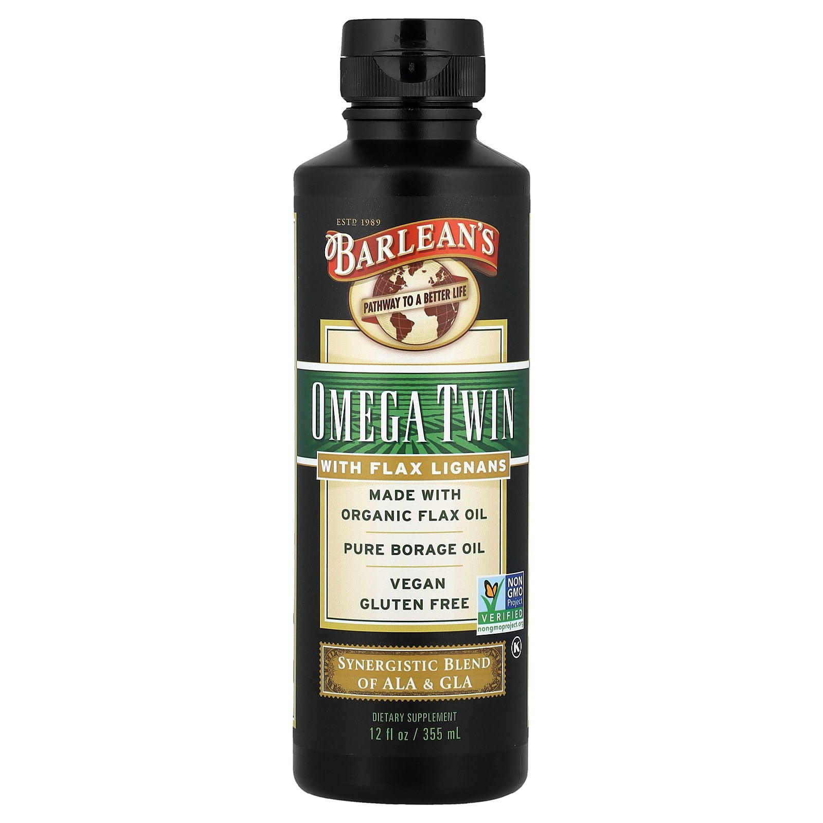 Barlean's Omega Twin with Flax Lignans, 12 fl oz (355 ml)