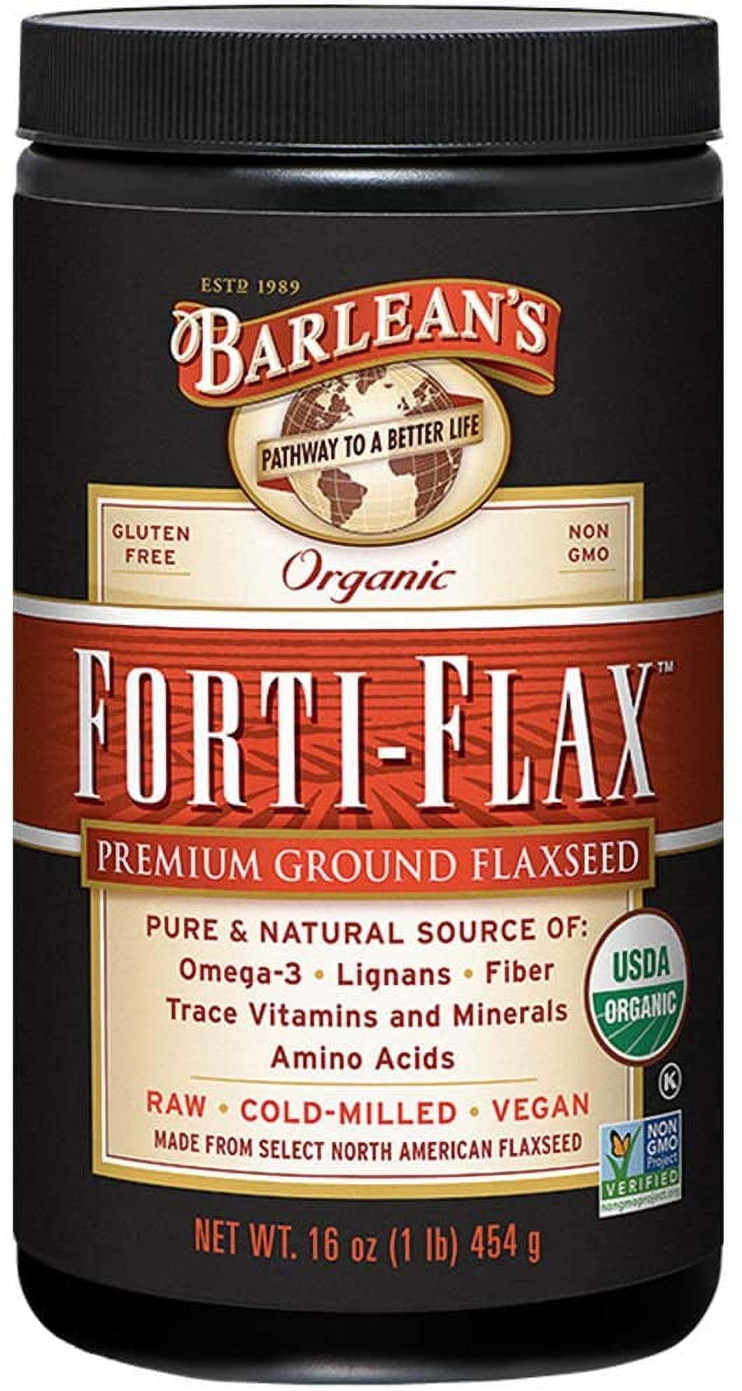 Barlean's Organic FortiFlax Premium Ground Flaxseed with AllNatural