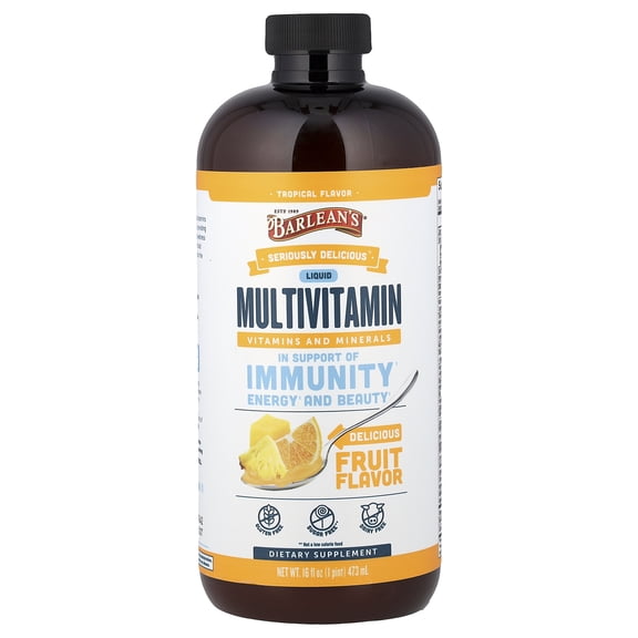 Barlean's Seriously Delicious, Liquid Multivitamin, Tropical, 16 fl oz (473 ml)