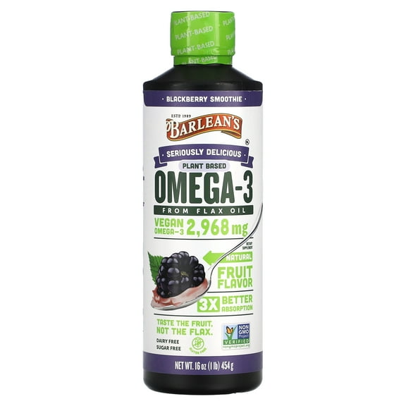 Barlean's Seriously Delicious Omega-3 Flax Oil Blackberry Smoothie 16 oz Liquid
