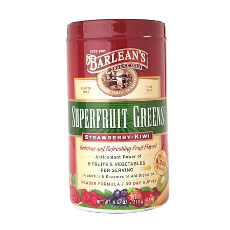 Barlean's Superfruit Greens - Strawberry-Kiwi 9.52 oz Pwdr