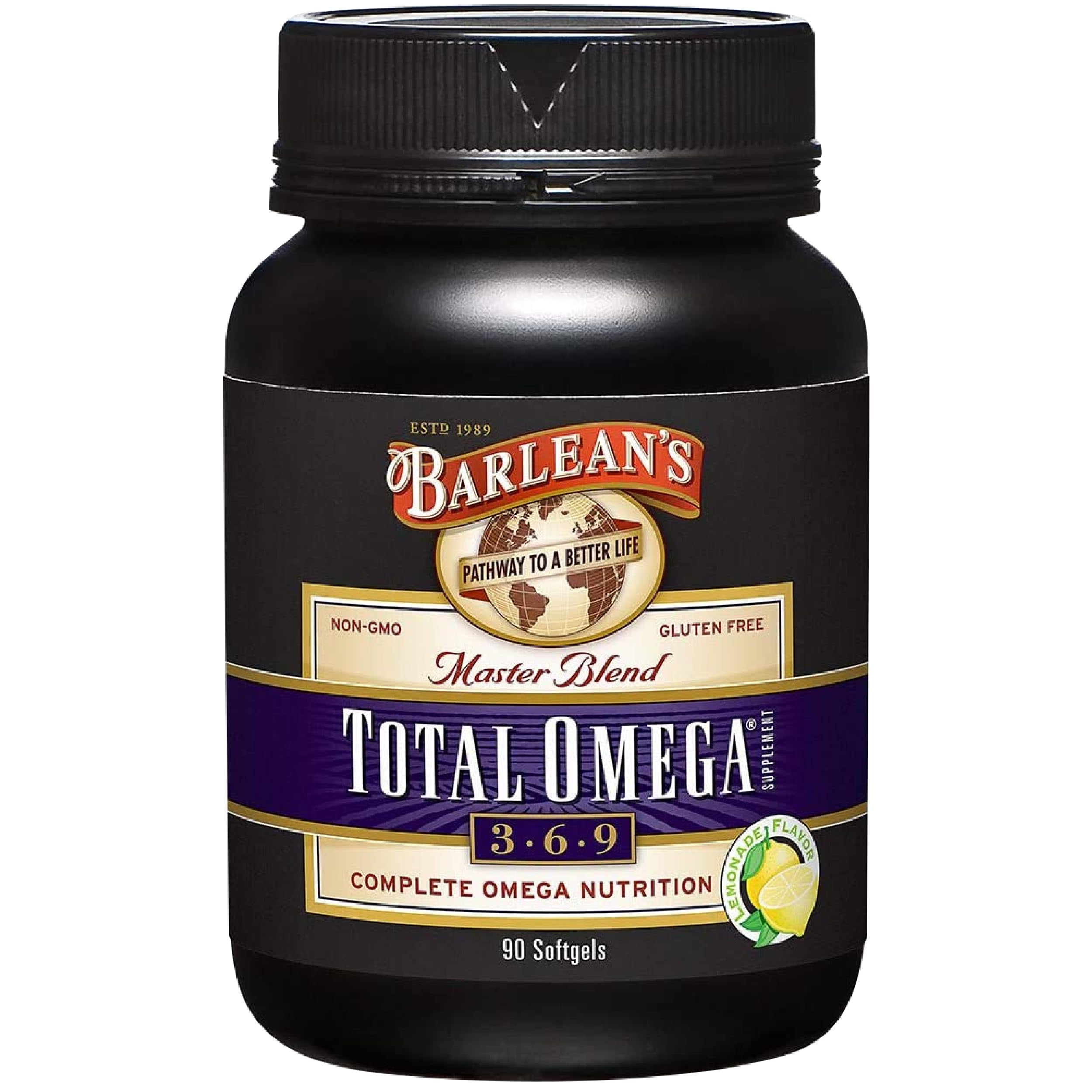 Barlean's Total Omega 3 6 9 Fish Oil Supplement Softgels Blended with