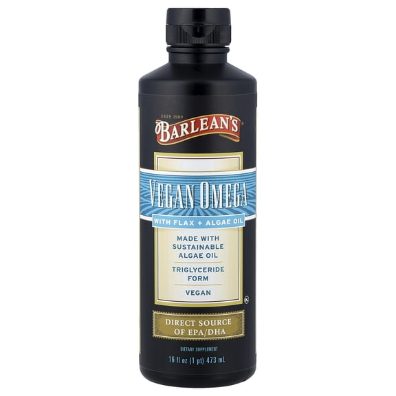 Barlean's Vegan Omega With Flax + Algae Oil, 16 fl oz (473 ml)