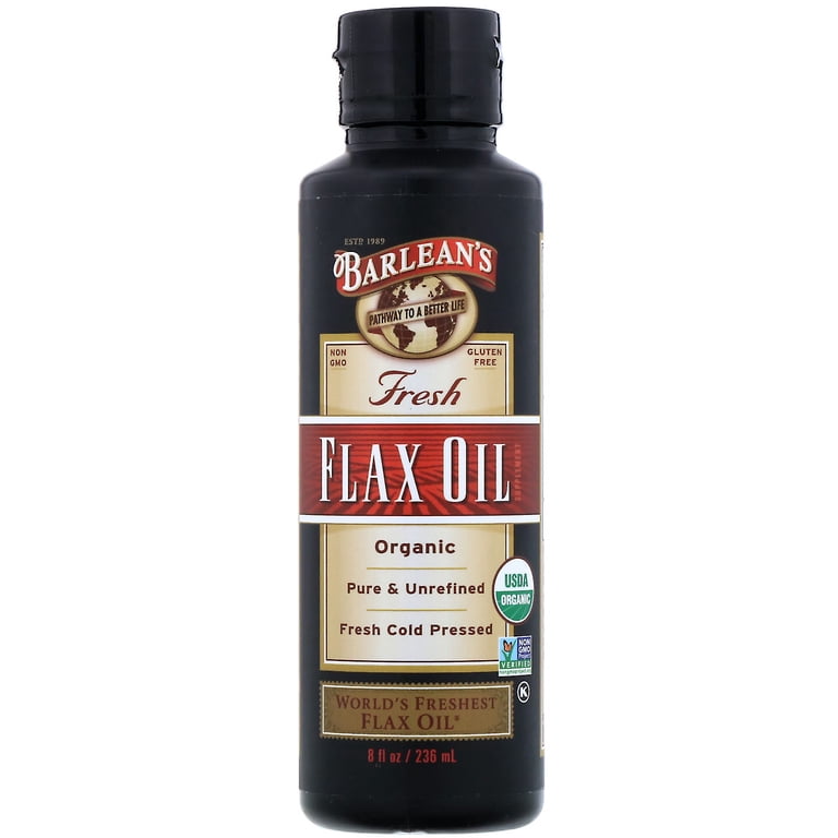 Barlean's, Flax Oil, 8 fl oz, USDA Organic, Vegan, Non-GMO