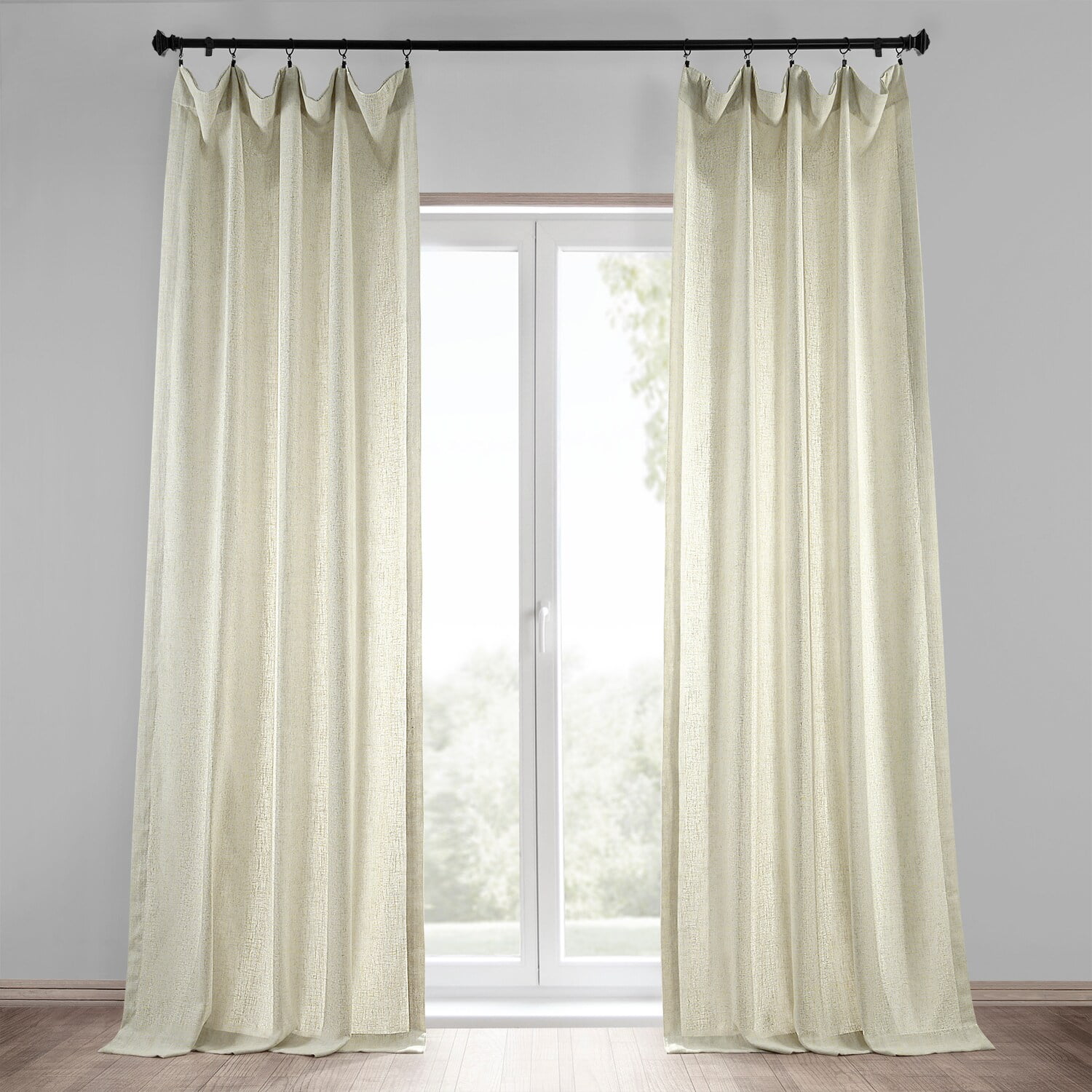 Barley Heavy Faux Linen Curtain (1 Panel), Barley, 50W X 120L
