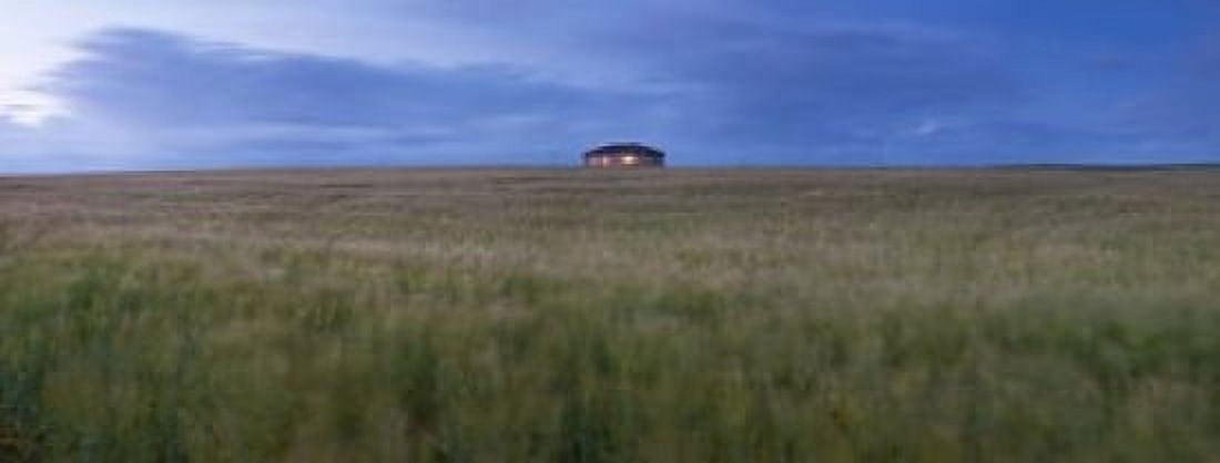 Barley field with a house in the background Orkney Islands Scotland Canvas Art - Panoramic Images (15 x 6)