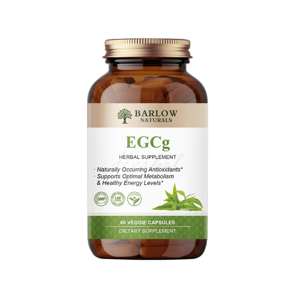 Barlow Naturals EGCG Green Tea Extract, 400 mg per Serving, Standardized to 50% EGCG & 80% Total Catechins, Supports Healthy Metabolism, Energy & Antioxidant Activity, 60 Vegan Capsules