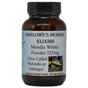 Barlowes Herbal Elixirs | Mondia Whitei Tuber Powder | 600mg | 60 Veggie Capsules | Mulondo | Entengo