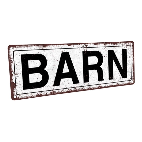 Barn 4"x12" Metal Sign, Wall Décor for Farm and Country