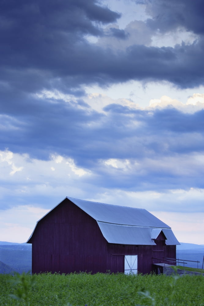 Barn And Clouds Pohenegamook (Sully) Bas-Saint-Laurent Region Quebec Canvas Art - Yves Marcoux Design Pics (22 x 34)