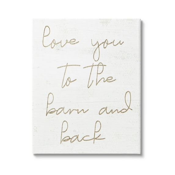 Barn & Back Romance Phrase Inspirational Graphic Art Gallery Wrapped Canvas Print Wall Art