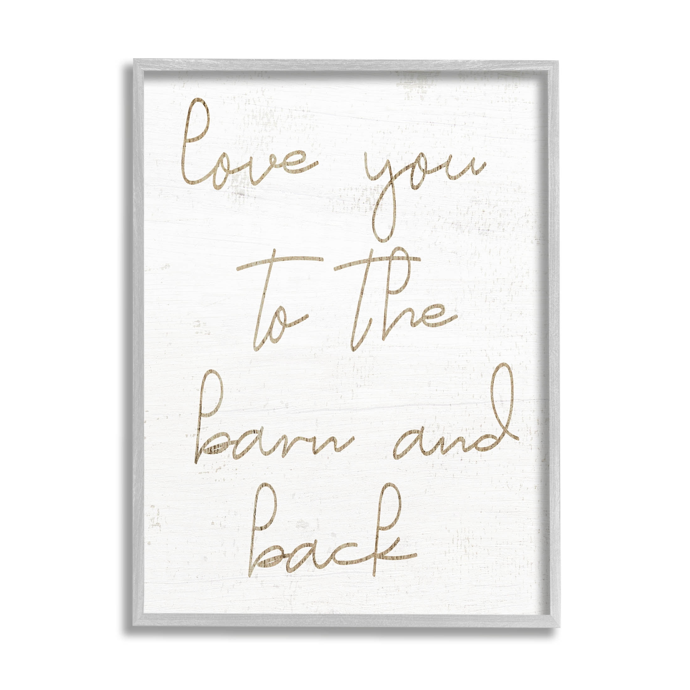 Barn & Back Romance Phrase Inspirational Graphic Art Gray Framed Art Print Wall Art