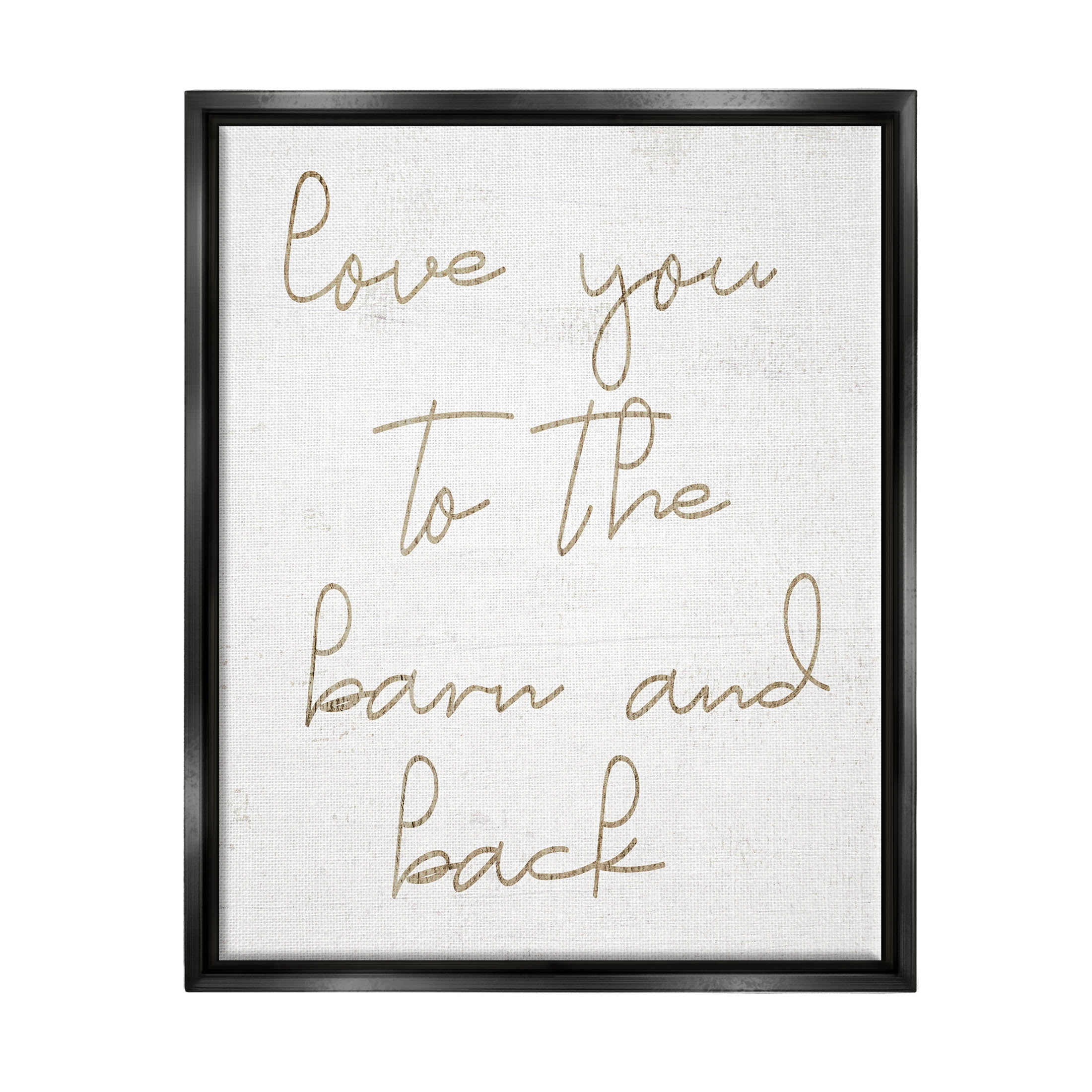 Barn & Back Romance Phrase Inspirational Graphic Art Jet Black Framed Art Print Wall Art