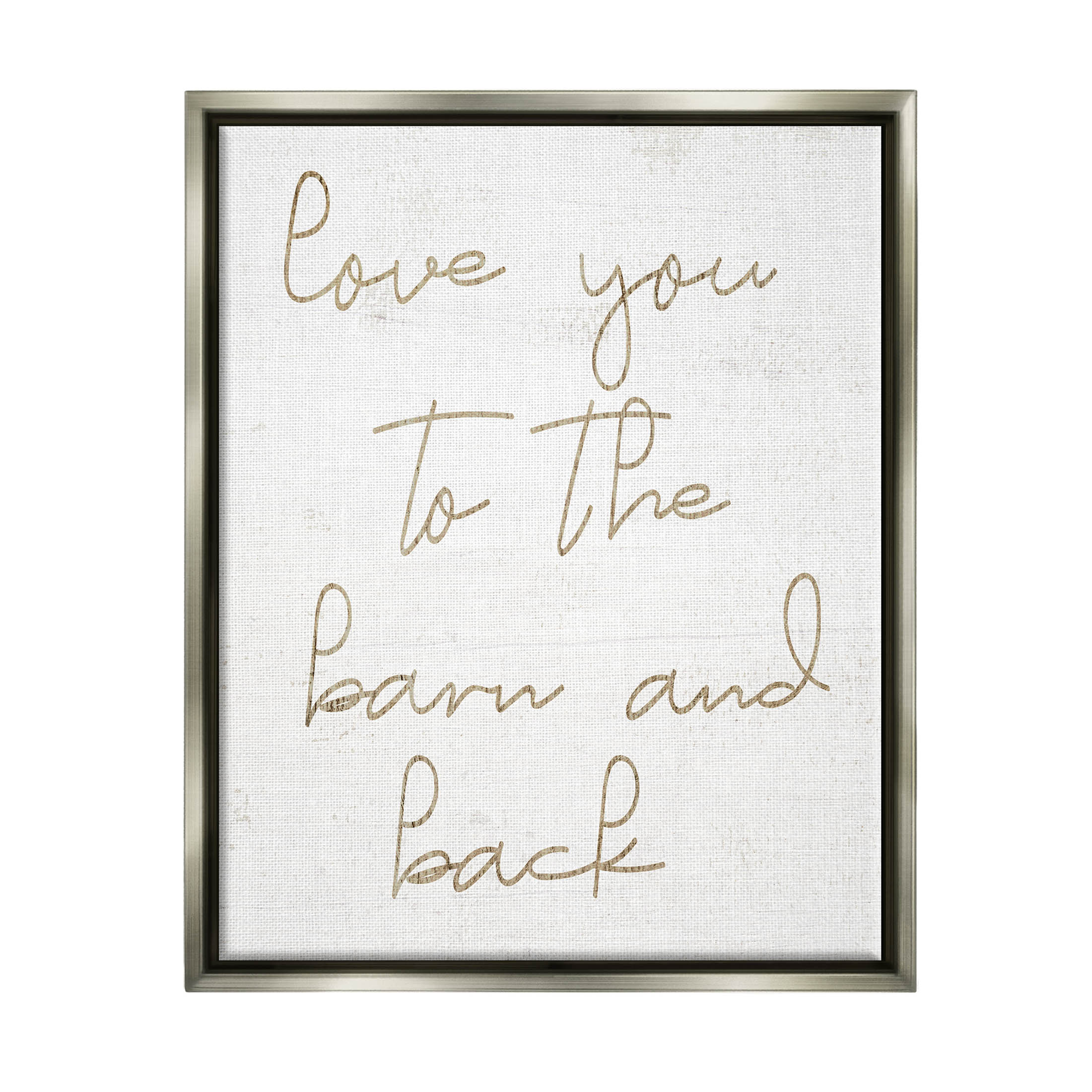 Barn & Back Romance Phrase Inspirational Graphic Art Luster Gray Framed Art Print Wall Art
