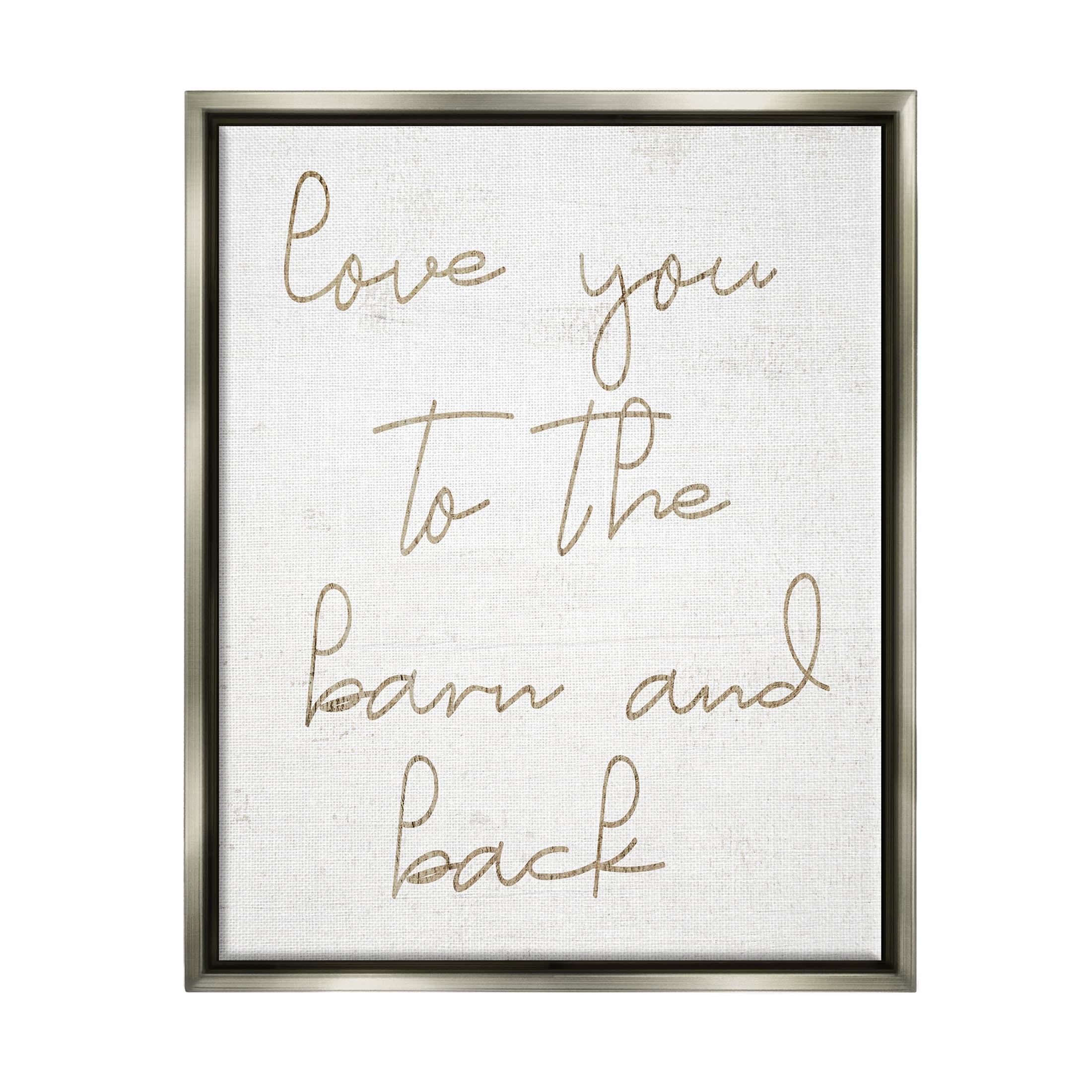 Barn & Back Romance Phrase Inspirational Graphic Art Luster Gray Framed Art Print Wall Art