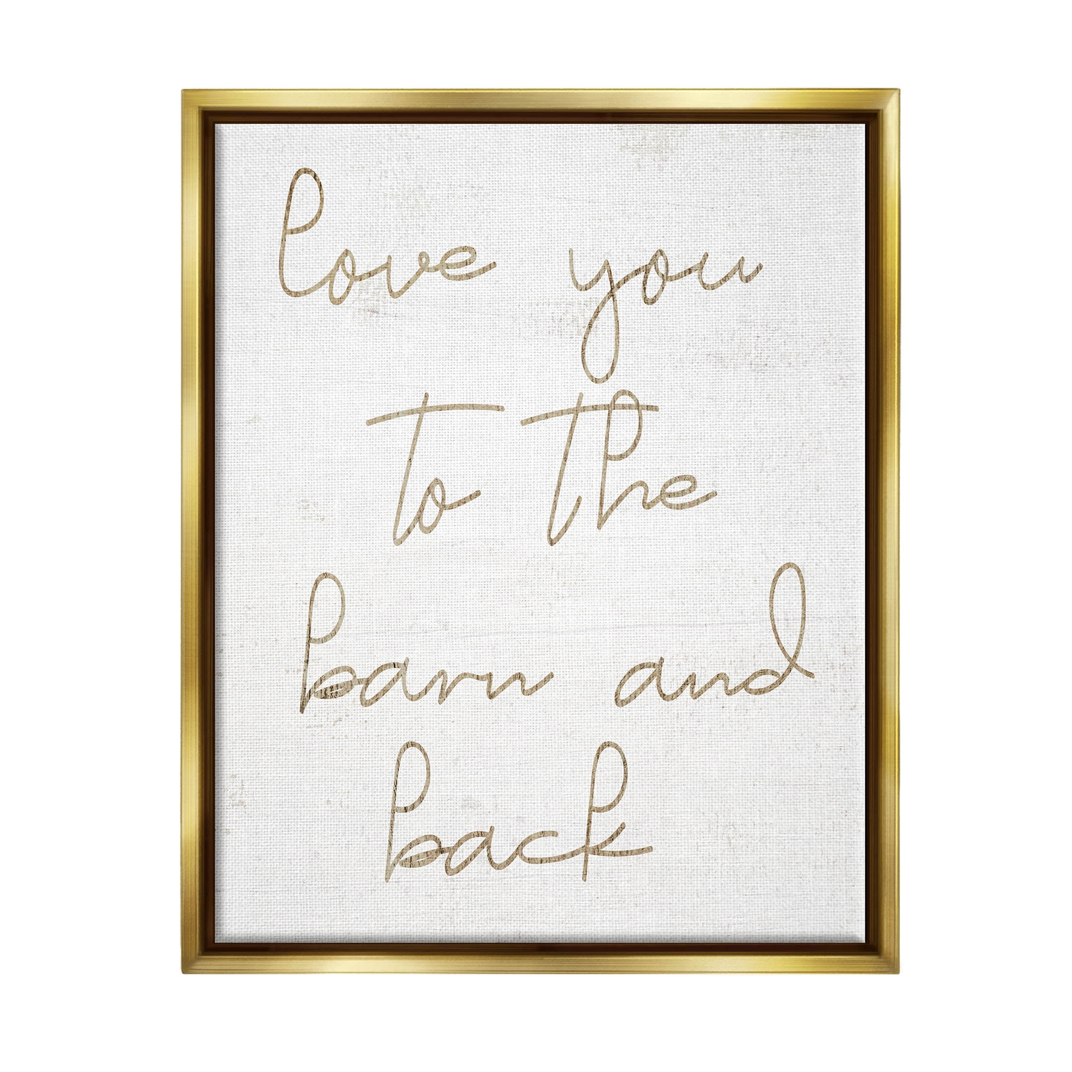 Barn & Back Romance Phrase Inspirational Graphic Art Metallic Gold Framed Art Print Wall Art