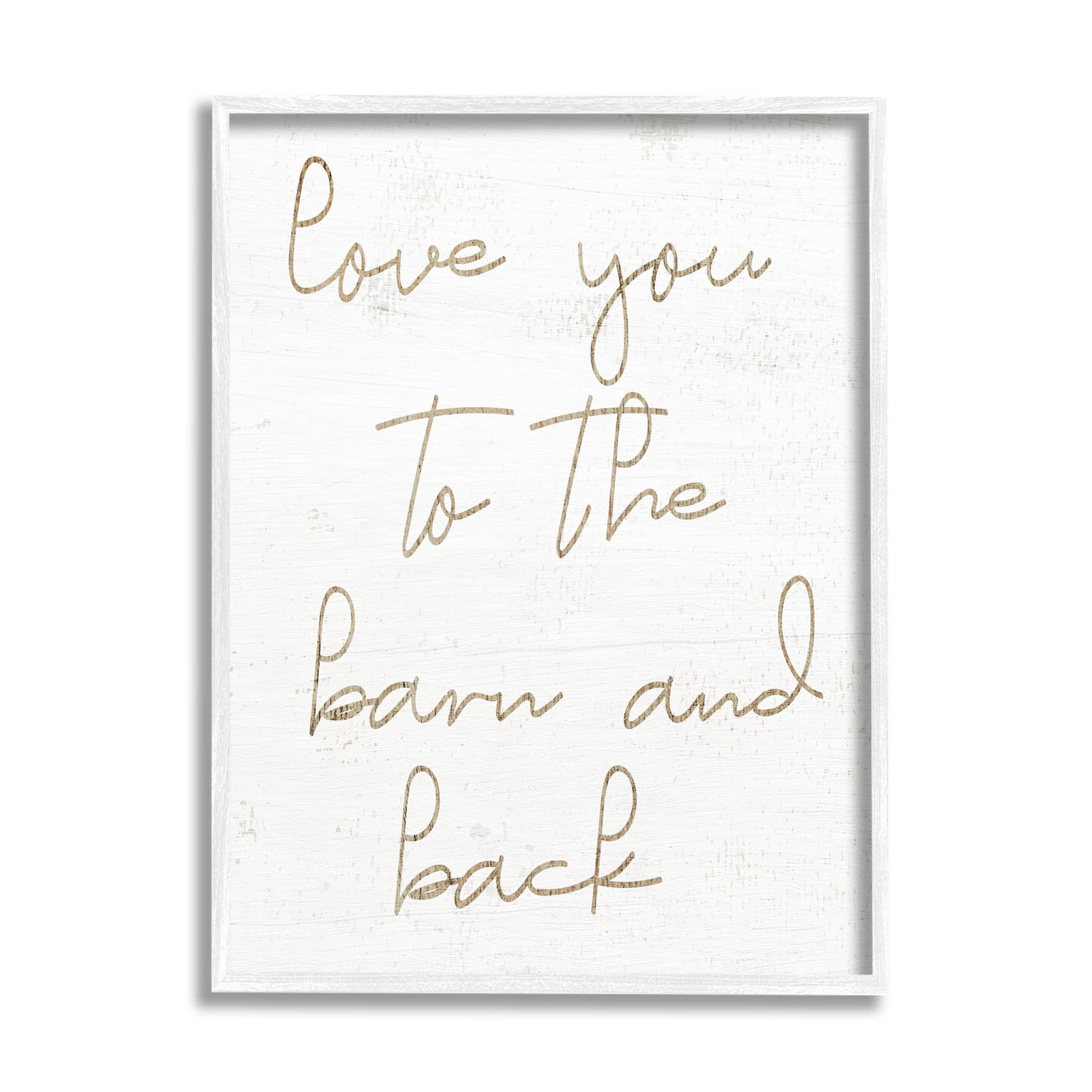 Barn & Back Romance Phrase Inspirational Graphic Art White Framed Art Print Wall Art