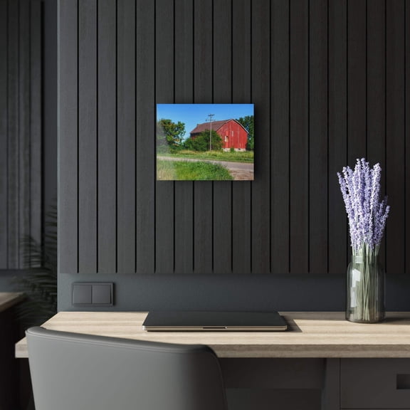 U R There Photography Armstrong Road Red II Rustic Farmhouse Acrylic Wall Print