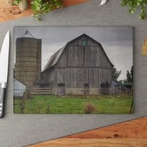 U R There Photography Eddy Road Grey II Rustic Farmhouse Cutting Board 11" x 15"