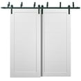 thumbnail image 1 of Barn Bypass Doors 48 x 84 with 6.6ft Hardware | Quadro 4115 White Silk | Sturdy Heavy Duty Rails Kit Steel Set | Double Sliding Panel Door, 1 of 6