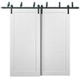 thumbnail image 1 of Barn Bypass Doors 60 x 96 with 6.6ft Hardware | Quadro 4115 White Silk | Sturdy Heavy Duty Rails Kit Steel Set | Double Sliding Panel Door, 1 of 6
