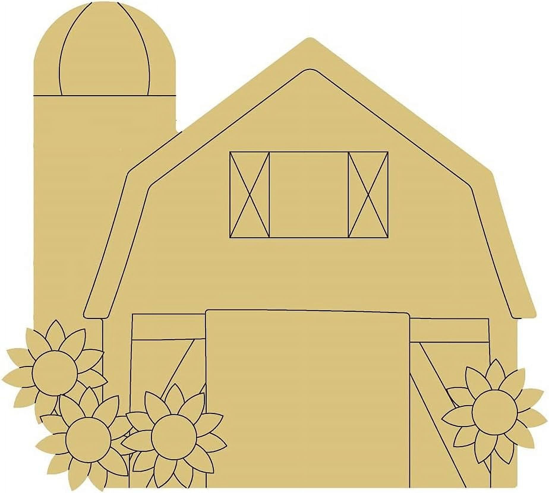 Barn Design by Lines Cutout Unfinished Wood Door Hanger Farm Country