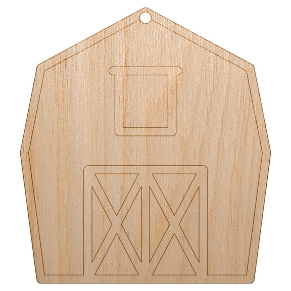Barn Doodle Wood Holiday Christmas Tree Ornament Unfinished DIY Pre-Drilled Craft