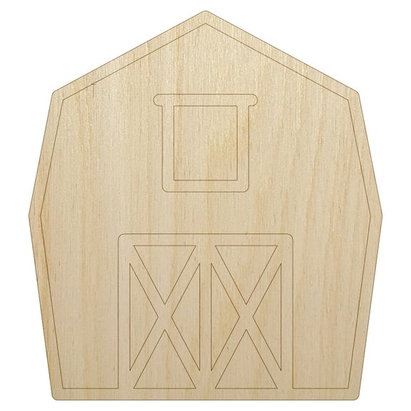 Barn Doodle Wood Shape Unfinished Piece Cutout Craft DIY Projects - 4.70 Inch Size - 1/4 Inch Thick