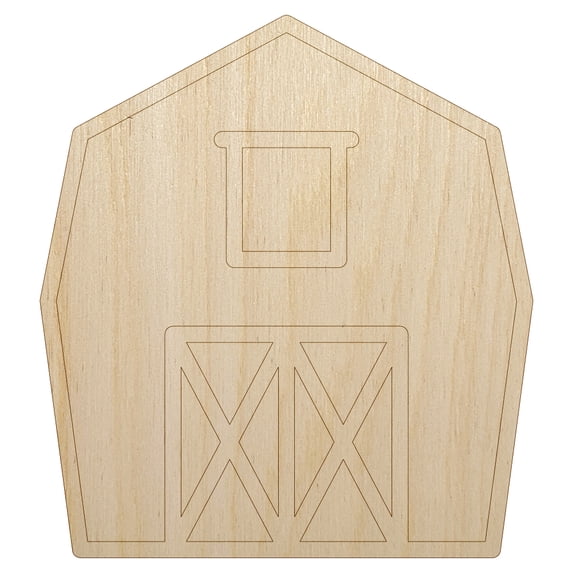 Barn Doodle Wood Shape Unfinished Piece Cutout Craft DIY Projects - 6.25 Inch Size - 1/8 Inch Thick