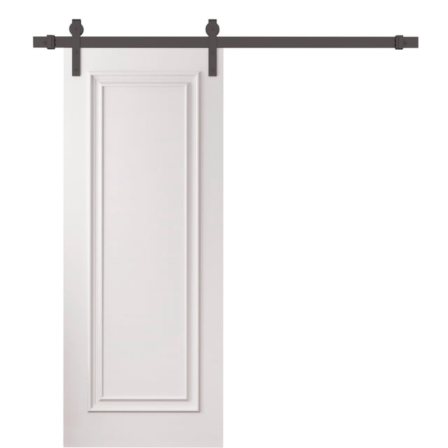 Barn Door 18 x 80 inches CLASSIC 1189 White Enamel 6.6FT Rail Track ...