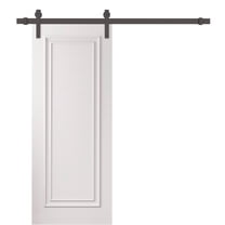 Barn Door 36 x 80 inches | CLASSIC 1189 White Enamel | 6.6FT Rail Track Heavy Hardware Set | Solid Panel Interior Doors