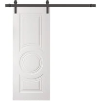 Barn Door 36 x 80 inches | SELECT 1089 White | 6.6FT Rail Track Heavy Hardware Set | Solid Panel Interior Doors