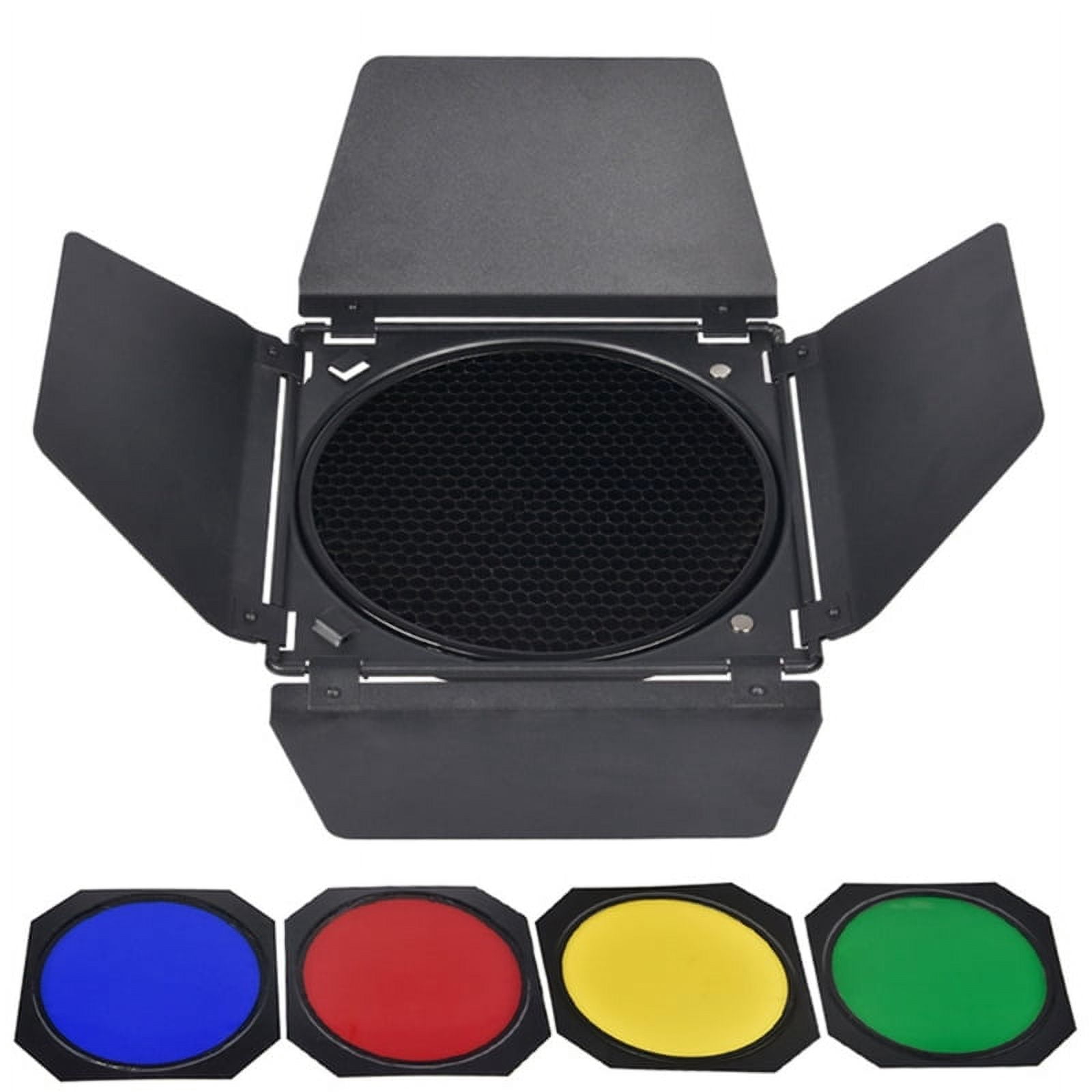 Barn Door Barndoor 4 Color Gel Filters with Honeycomb Grid for 7inches ...