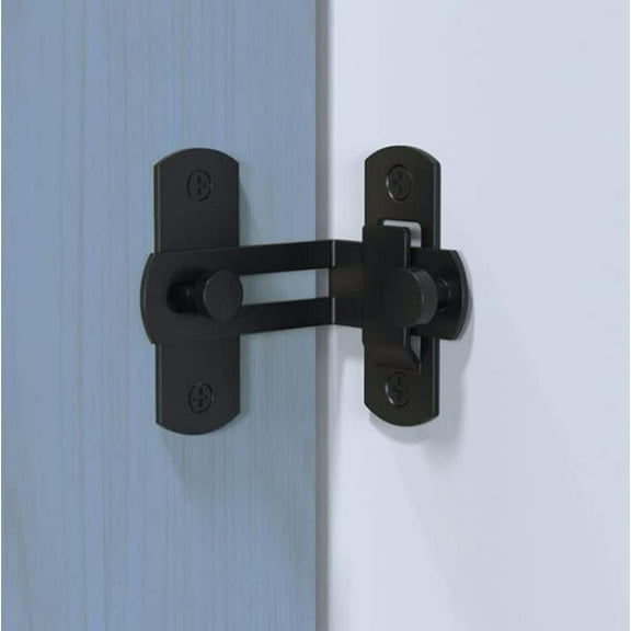 Barn Door Bathroom Lock Flip Pocket Door Lock Screen Door Stopper Lock Hook Eye Lock Bi-Fold Door Lock
