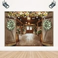 thumbnail image 1 of Barn Door Bridal Shower Backdrop Floral Rustic White Roses Vintage Farmhouse Wooden Country Wedding Photography Background Decorations Photo Booth Studio Prop, 1 of 4