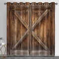Barn Door Curtains 2 Panels, Rustic Wood Curtain for Bedroom, Vintage ...