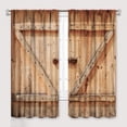 thumbnail image 1 of Barn Door Curtains, Wooden Rustic Village Farmhouse Western Country Farm Retro Woods Vintage Print Pattern Window Drapes for Living Room Bedroom Drape 2 Panel Set,52x84 Inch, 1 of 6