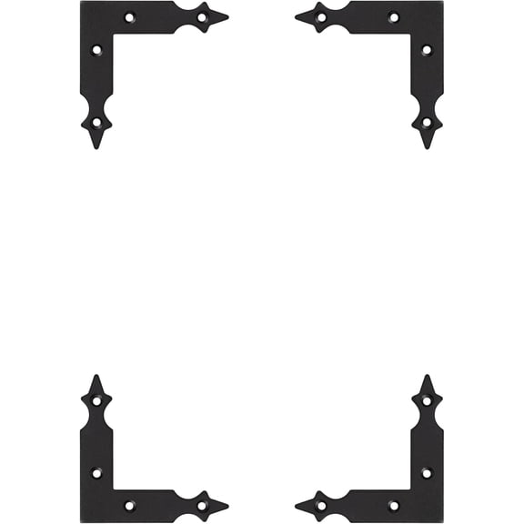 Barn Door Decorative Corner Bracket, 3.5 in Matte Black Rustic L Brackets Sliding Door Hardware Decorator for Farmhouse Mirrorsframe Gardengate Garage(4 Pcs with Screw)