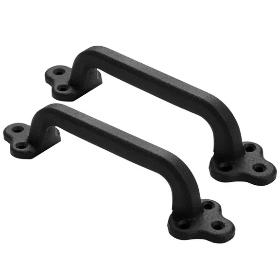 Barn Door Handle, 2Pcs 9 in Rustic Fence Gate Handle, Rust-Resistant Coating, Heavy Duty Carbon Steel Outdoor Gate Handles, Easy to Install, Metal Sliding Door Pulls for Garage Shed Pantry