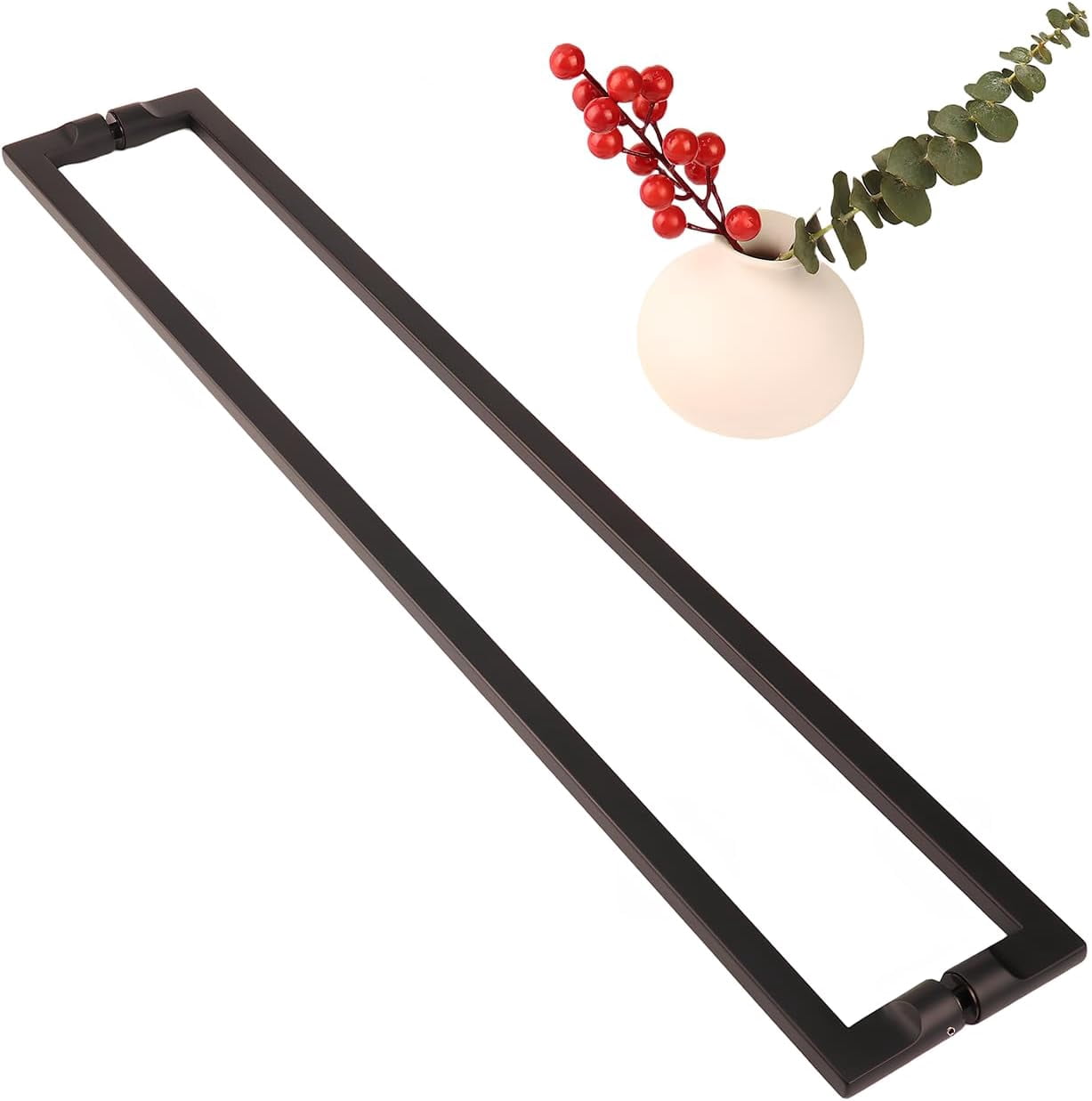Barn Door Handle Matte Black 24 Inch, Double Sided Long Door Pull for ...