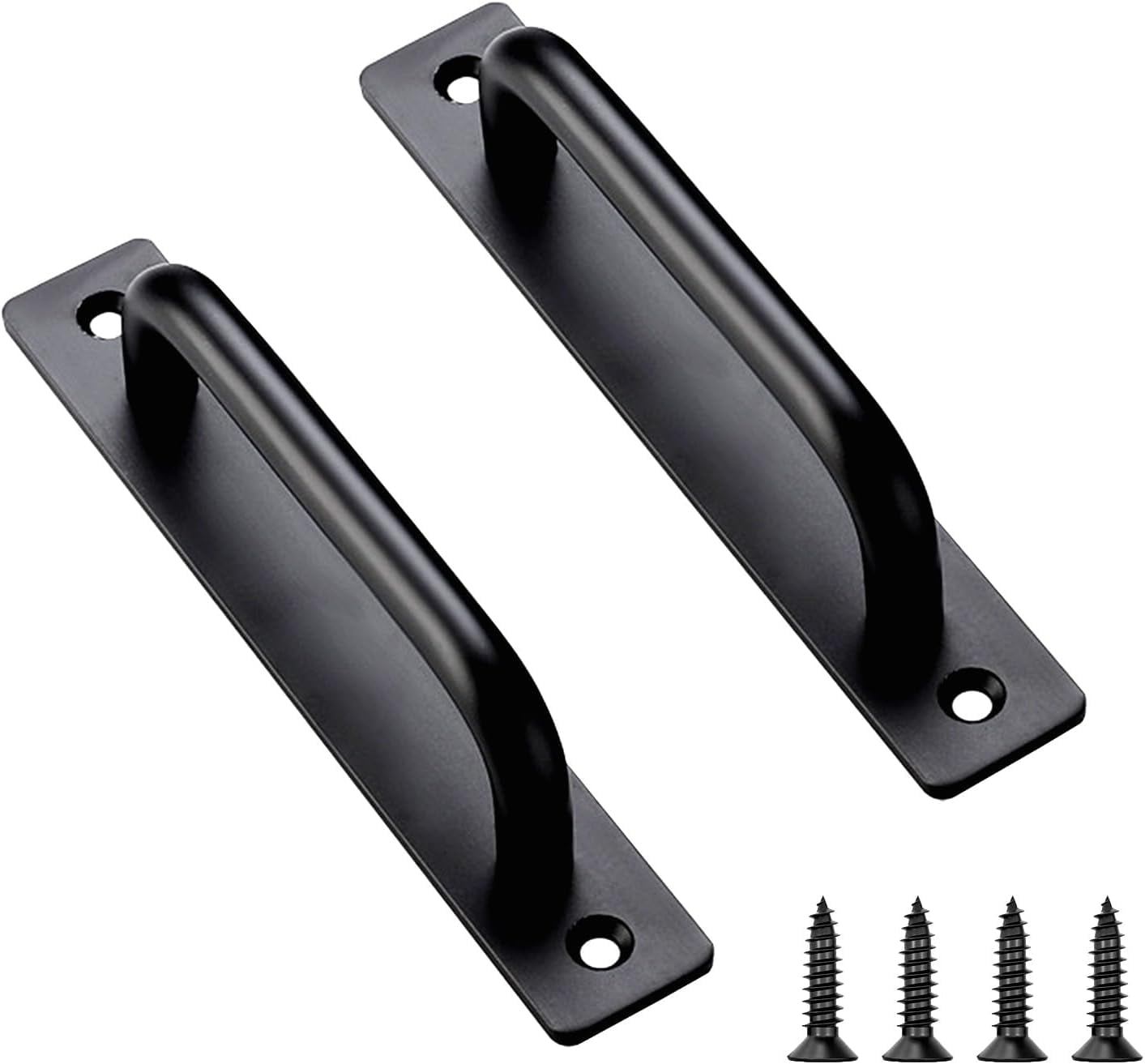 Barn Door Handles 2 Pack, Sliding Door Handle 5 inch Hole Center Black