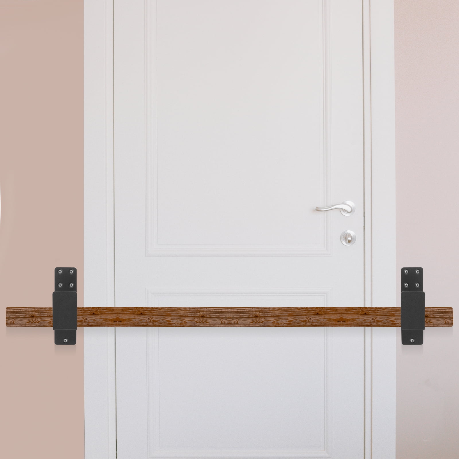 Soimiss 2Pcs Black Door Security Barricade Brackets with U Shape Design Thickened for Home Use