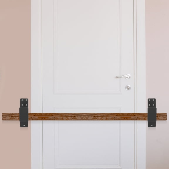 Soimiss 2Pcs Black Door Security Barricade Brackets with U Shape Design Thickened for Home Use