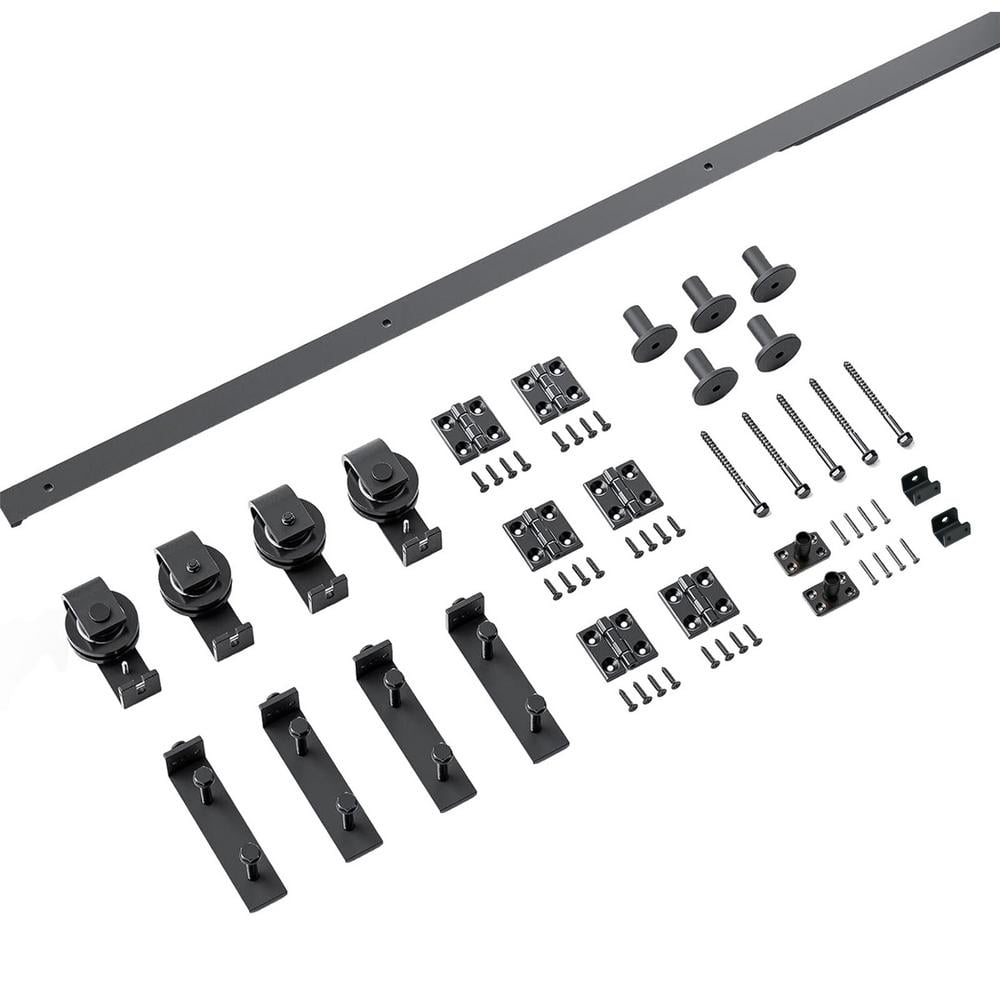 Barn Door Hardware 60 Inches Black Bifold Sliding Door Track Heavy