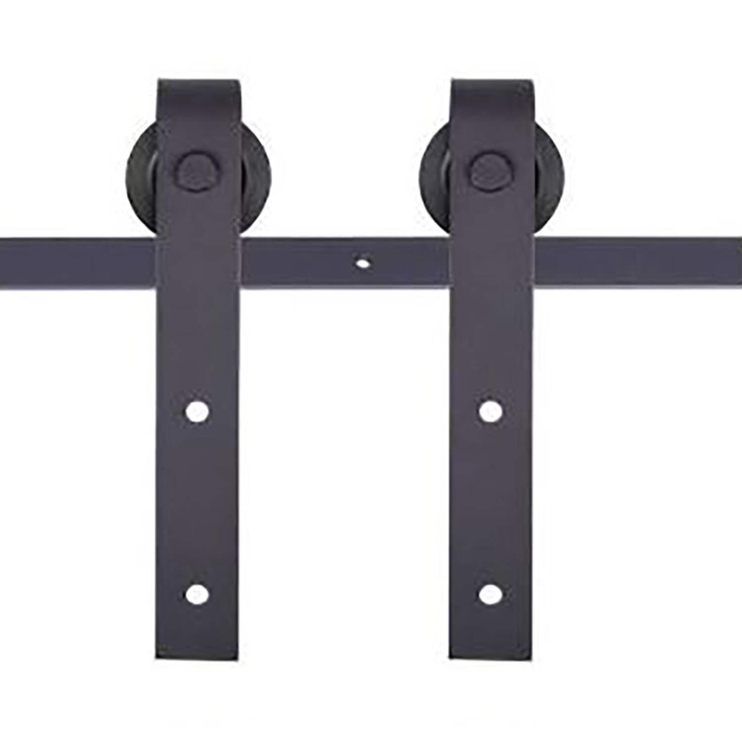 Black Steel Sliding Barn Door Hardware Kit for 18 in. Doors