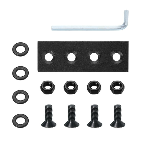 Barn Door Hardware Track Connector Splicing Plate Fastener for Sliding Barn Door Track, Black