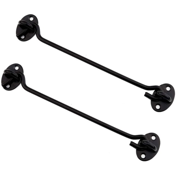 Barn Door Latch,8 Inch Heavy Duty Stainless Steel Gate Latch Lock,Cabin Hook Eye with Mounting Screws for Window,Sliding Door,Back Gate,Closet Doors,Front Porch,Fence,2 Pack - 8''