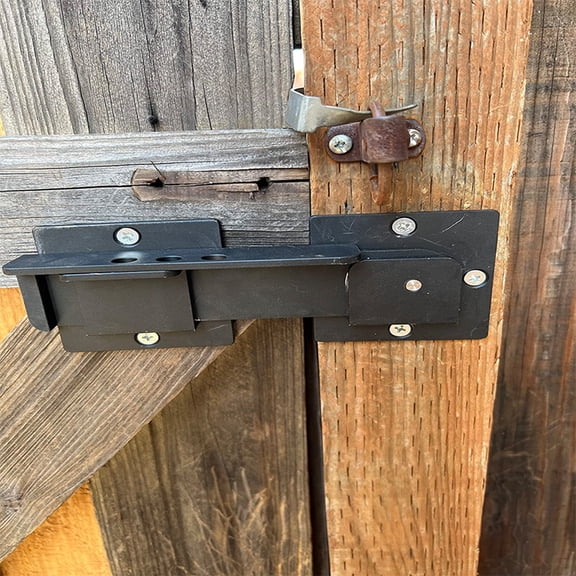 Barn Door Latch - Gate Latch Flip Latch Lock with 3 Keyholes - Barn Door Latch - Aluminum Door Lock Weather Resistant Door Bolt for Wood Fence Gate Outdoor Yard Garden Black