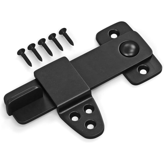 Barn Door Latch - Shed Sliding Latches and Catches Lock Black Wrought Iron Rustic Flip Hardware Kit for Double Doors, Garden Gate, Cabinet, Bar, Pantry