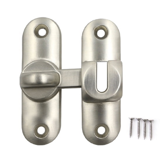 Barn Door Lock 90/180 Degree Flip Sliding Door Latch Punch Free Simple Installation Heavy-Duty Bar Gate Latch Safety Slide Door Lock